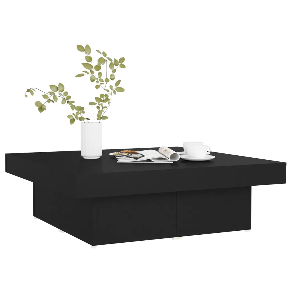 Tavolino da Salotto Nero 90x90x28 cm in Legno Multistrato 806913
