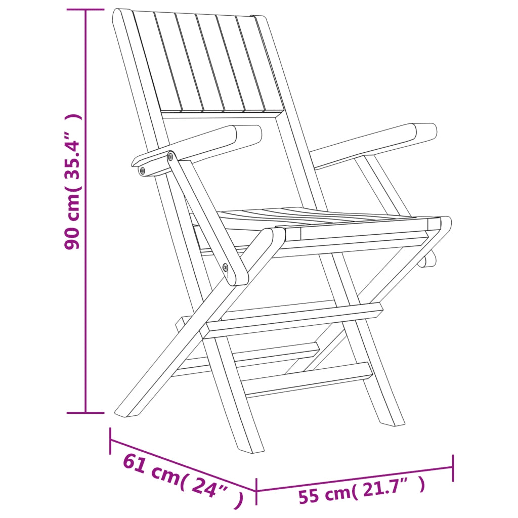 Set da Pranzo per Giardino 5 pz in Legno Massello di Teak 3155030