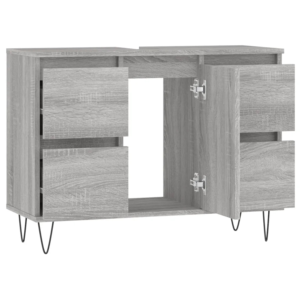 Mobile da Bagno | Armadio da bagno Grigio Sonoma 80x33x60 cm in Legno Multistrato