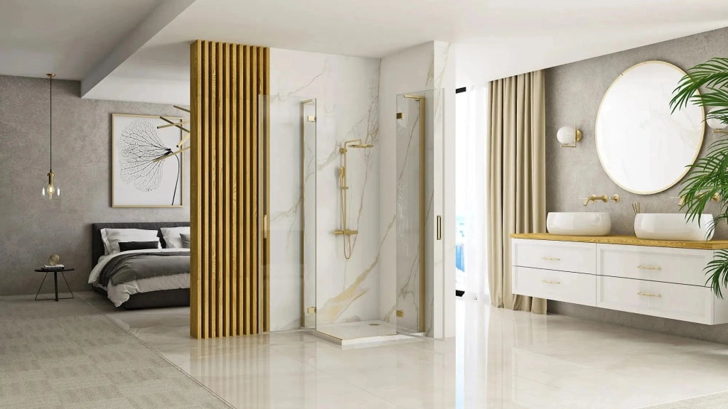 Cabina Doccia Rea Hugo 80x90 Gold Brush