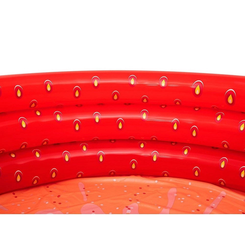 Piscina Gonfiabile Fragola Rotonda Bambini Giardino A 3 Anelli 168 X 38 Cm 51145         