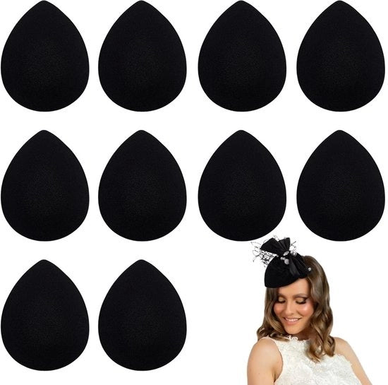 Fascinator in stoffa EVA - 10 pezzi - forma goccia - cappelli cocktail - cappello per donna - dimensioni 100 x 127 mm - base cappello