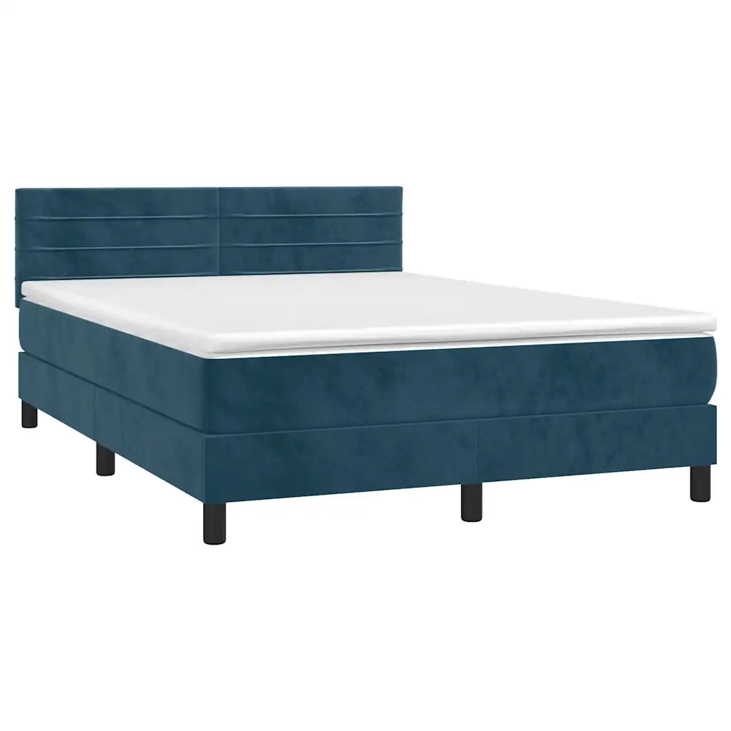 Letto a Molle con Materasso e LED Blu Scuro 140x190 cmcod mxl 98917