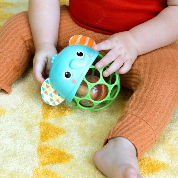 Sonaglio musicale luminoso - BRIGHT STARTS - Giggle & Glow - Giocattolo elefante - Oball facile da impugnare - Neonato+ - Unisex
