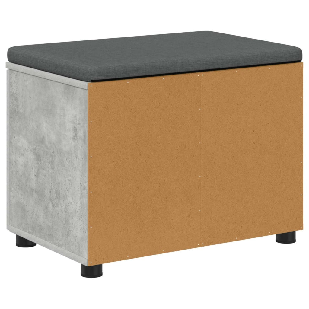 Panca per ingresso con cuscino Grigio Cemento 60 x 38 x 46 cm 891475