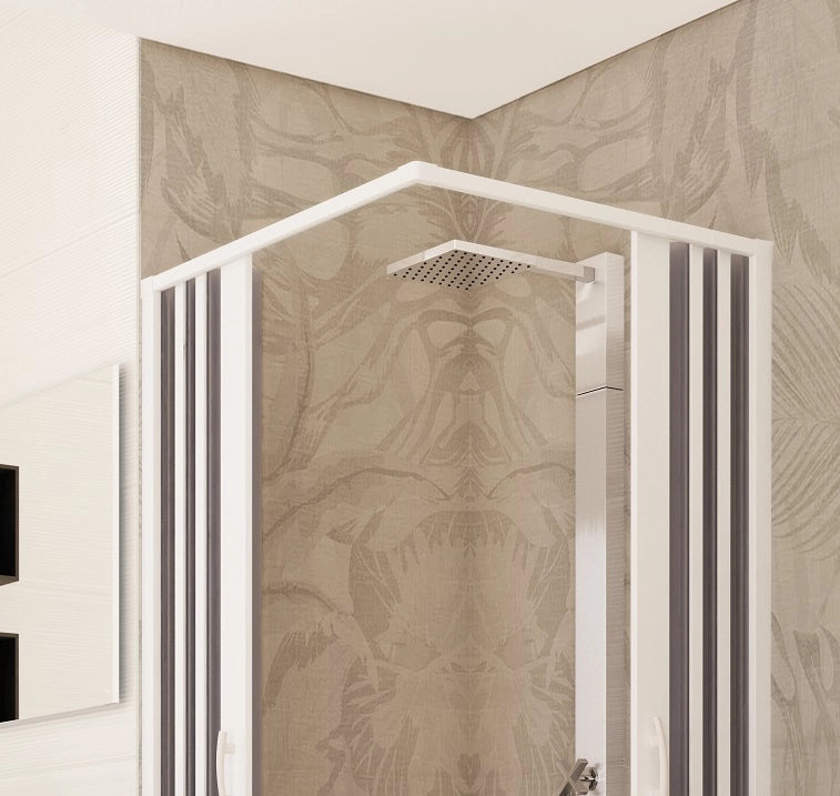 Box doccia apertura centrale a pacchetto pvc bianco h.185cm MITE 80-60x80-60cm