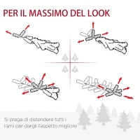 Decorazioni Natalizie, Set 4 Pezzi con 2 Alberelli di Natale Φ40x90 cm, Ghirlanda Natalizia e Corona di Natale