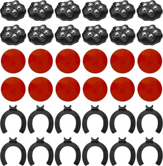 Piedini per mobili piccoli - autofissanti - 12 pezzi - rotativi 360 gradi
