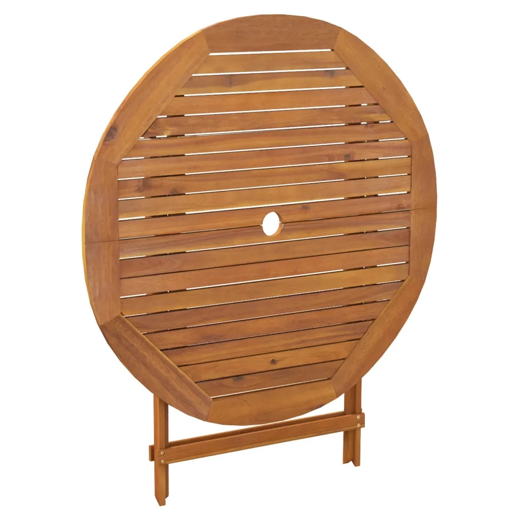 Tavolo da Giardino Pieghevole Ã˜ 90x75 cm Legno Massello Acacia cod mxl 34125