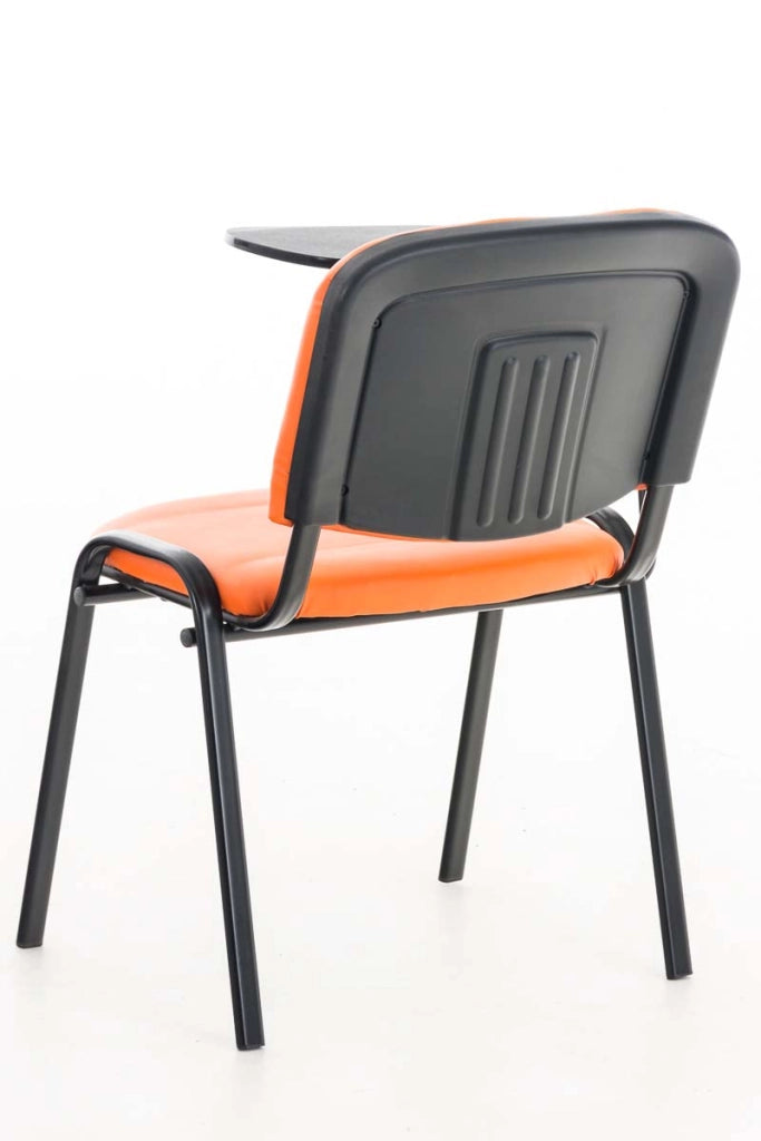 Sedia Ken in similpelle con tavolino ribaltabile arancione
