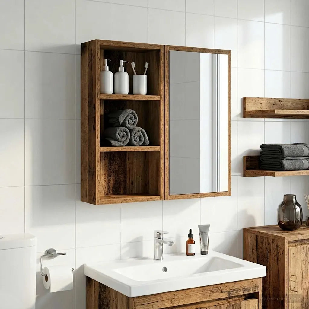 Armadio da bagno a muro Legno vecchio 30 x 10 x 50 cm 889317
