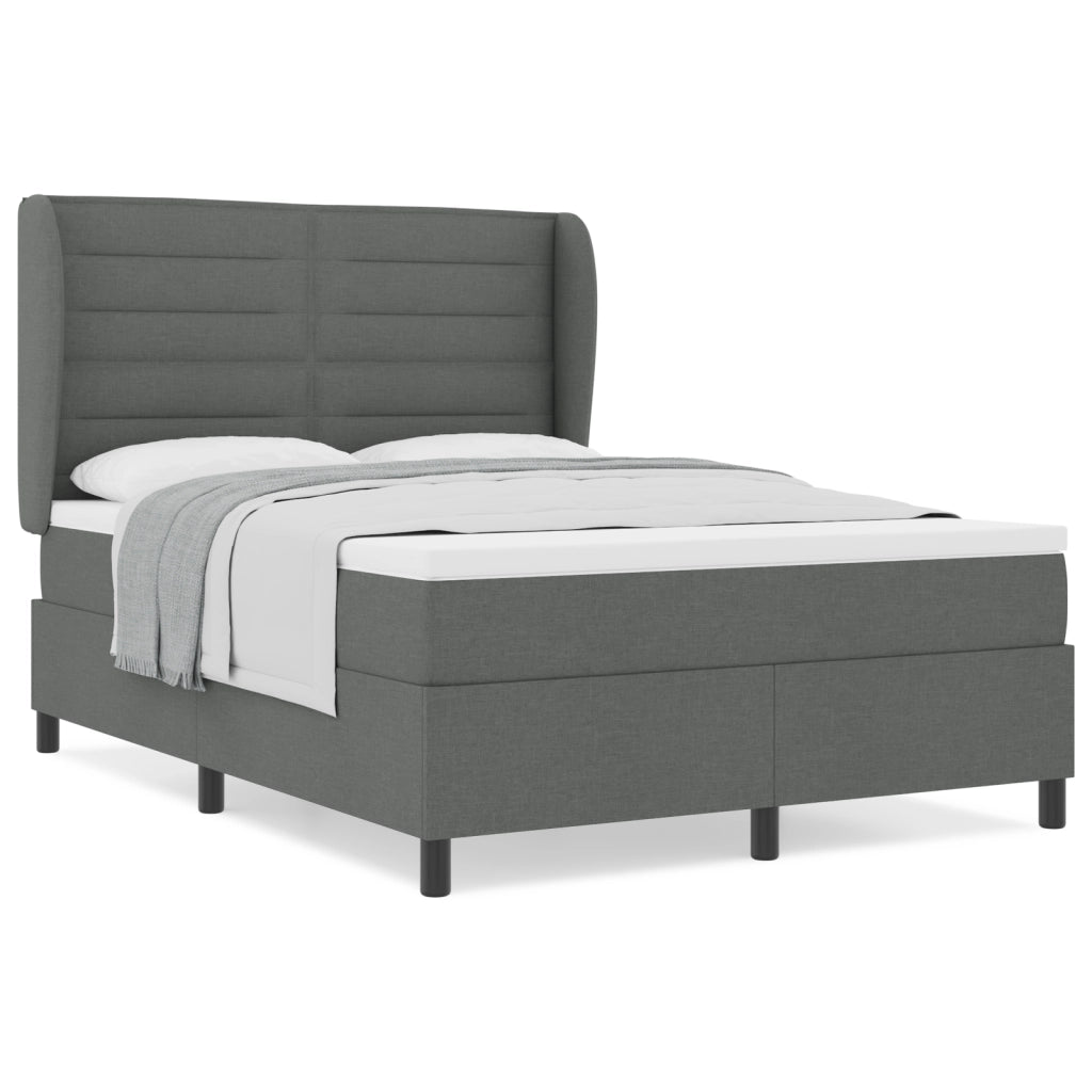 Letto con Contenitore  con Materasso Grigio Scuro 160x200 cm Tessuto