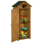Capanno da Giardino Porta Attrezzi in Legno Impermeabile, 77x54.2x179 cm Giallo