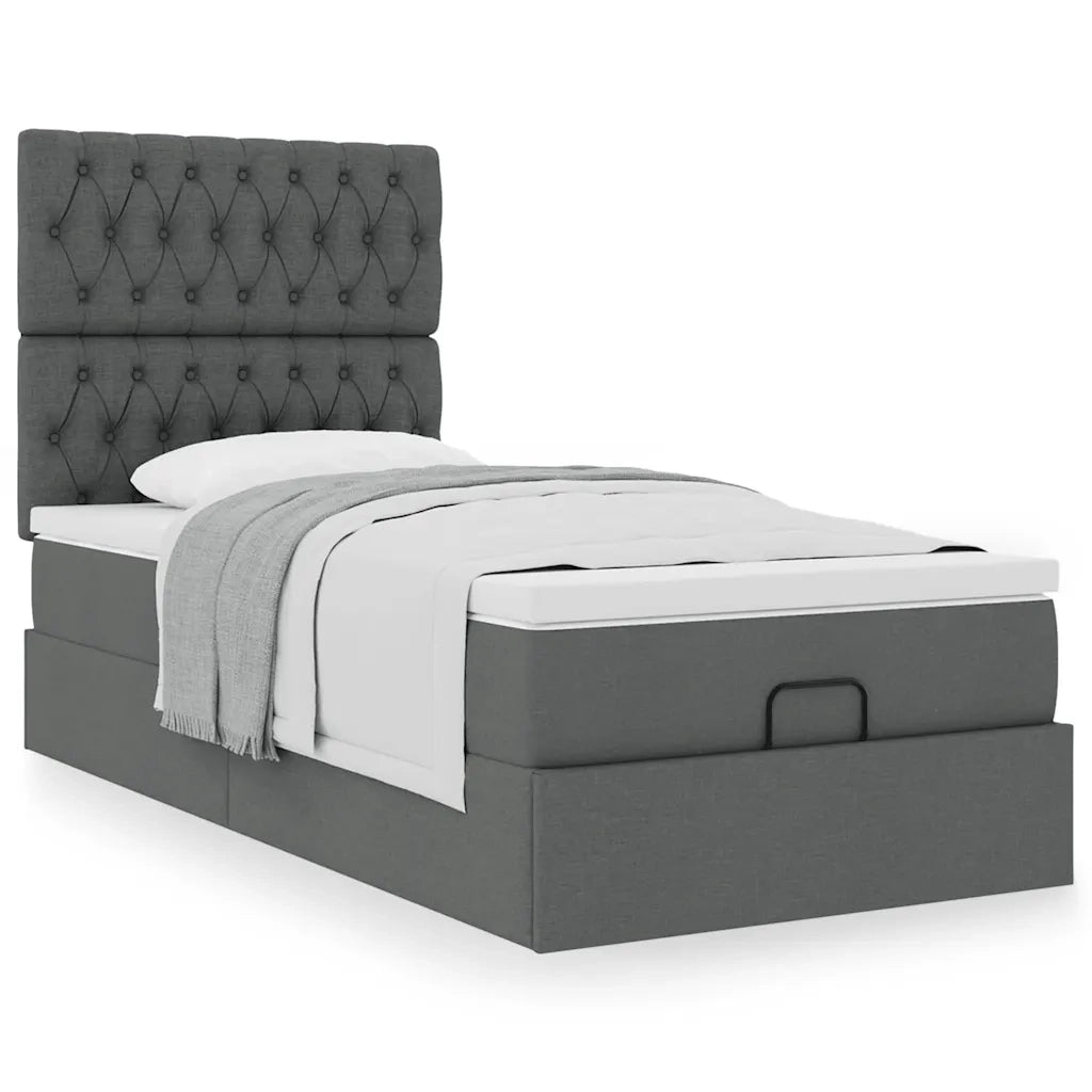Struttura Letto Pouf con Materasso 90x190 cm in Tessuto 3313203