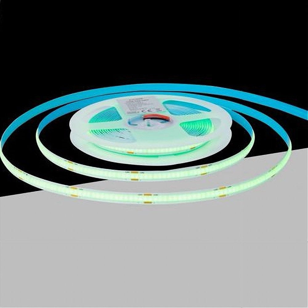 Trade Shop - Striscia Led Cob Bobina 5mt Flessibile Dc 24v Varie Temperature Colore Cob-24v-320 - -verde      -