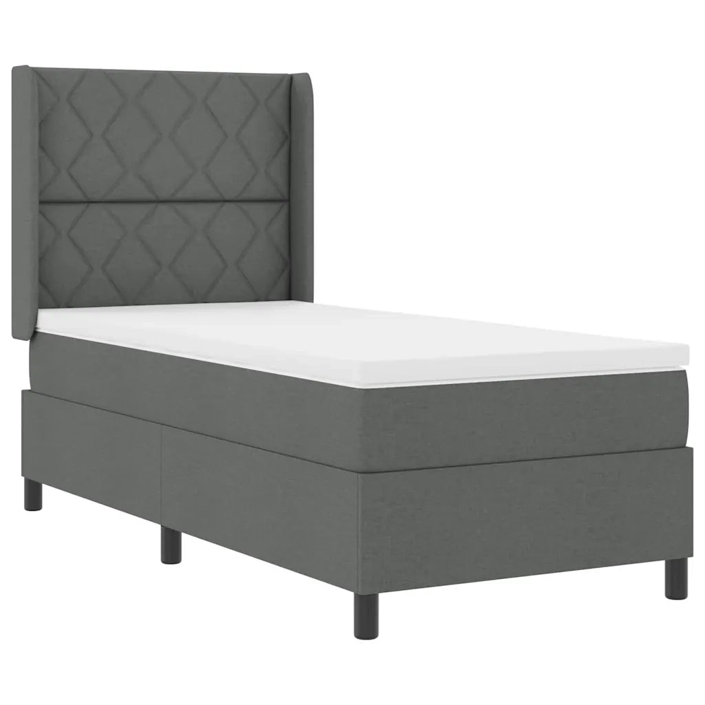 Letto a molle con cuscino Grigio scuro 200 x 90 cm Tessuto 3341687
