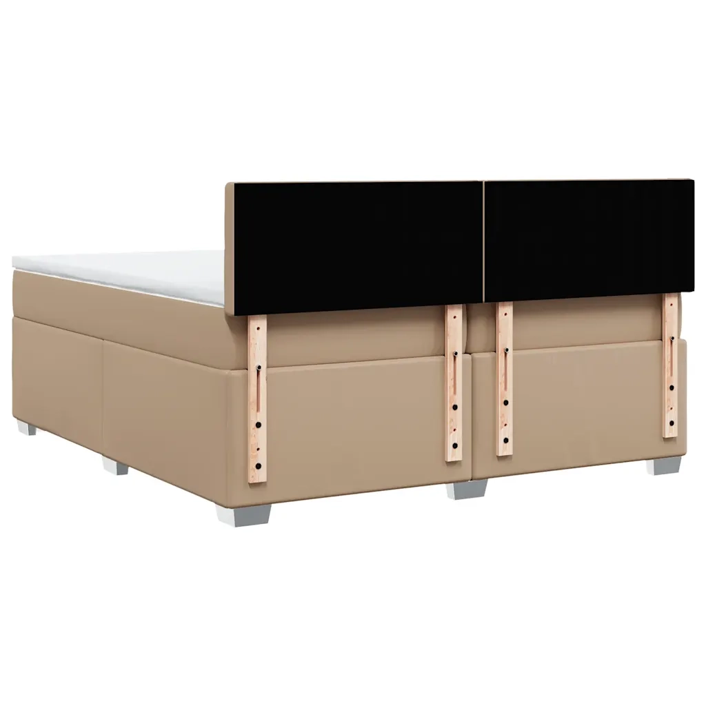 Giroletto a Molle con Materasso Cappuccino 200x200cm Similpelle 3286139