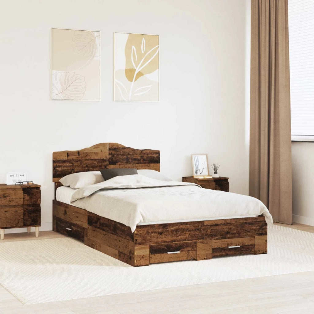 Struttura del letto con testiera Legno vecchio 120 x 190 cm