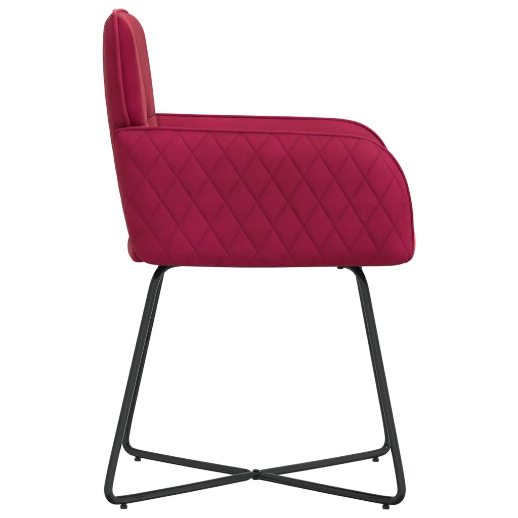 Sedie da pranzo 4 pz Velluto Rosso Vino 59 x 56,5 x 86 cm 3428213
