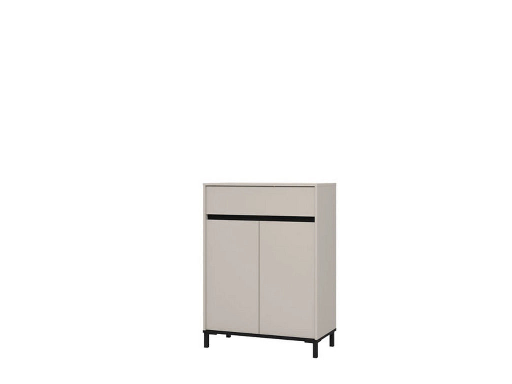 Mobile Portascarpe Ilarione, Scarpiera un Cassetto, 80x40x109.5h cm Beige