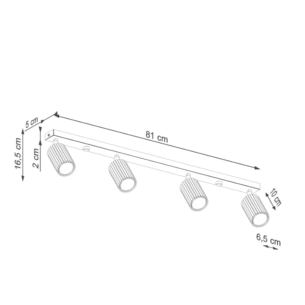 Plafoniera moderna oliva 81cm 4 spot GU10 Gravio Pure Lume