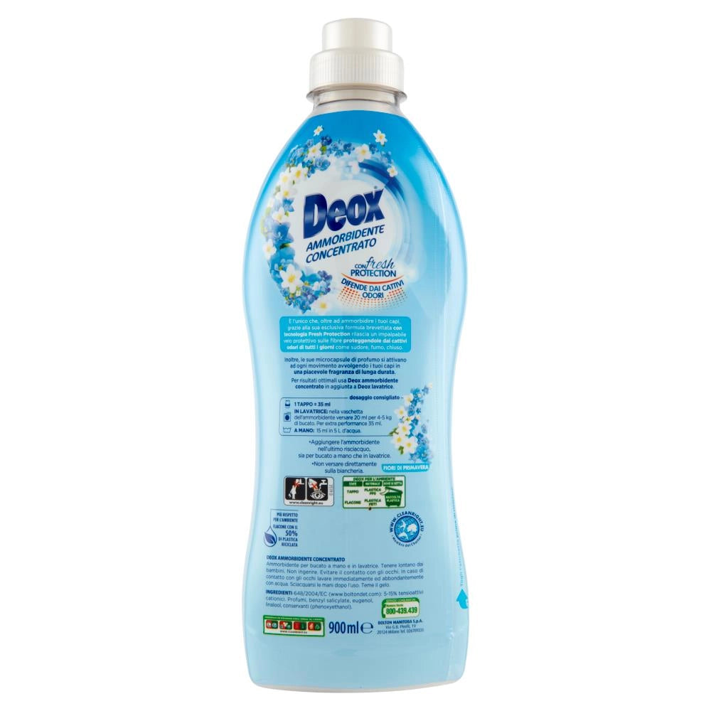 DEOX 4 CONFEZIONI DI AMMORBIDENTE CONCENTRATO LAVATRICE FIORI DI PRIMAVERA 180 LAVAGGI 900 ML L'UNO