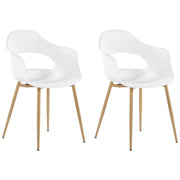 Set di 2 sedie da pranzo bianche in materiale sintetico con gambe eleganti decorative