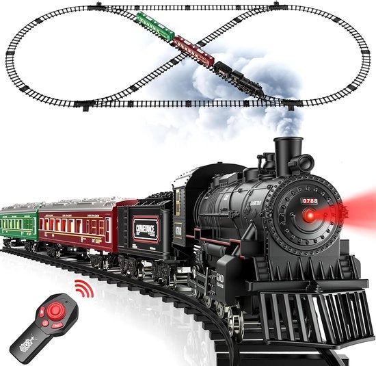 Treno elettrico di Natale - Treno di Natale elettrico - Treno intorno all'albero di Natale - Decorazione di Natale a vapore - Treno giocattolo di Natale - Treno di Natale con luce e suono - Decorazione di Natale - Accessori del villaggio di Natale