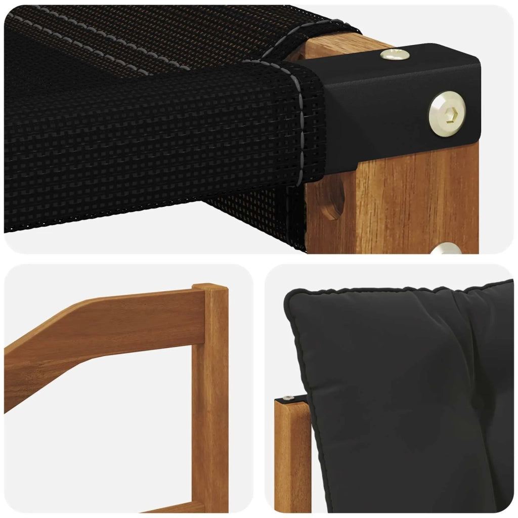 Set di divani da esterno con cuscino 6 pcs Naturale e Nero 3369803