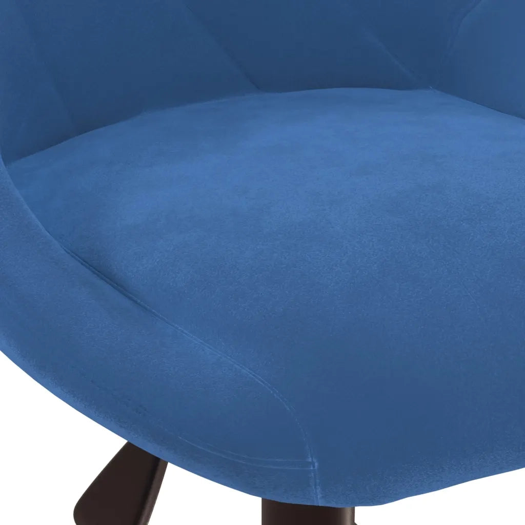 Sedia da Pranzo Girevole Blu in Velluto