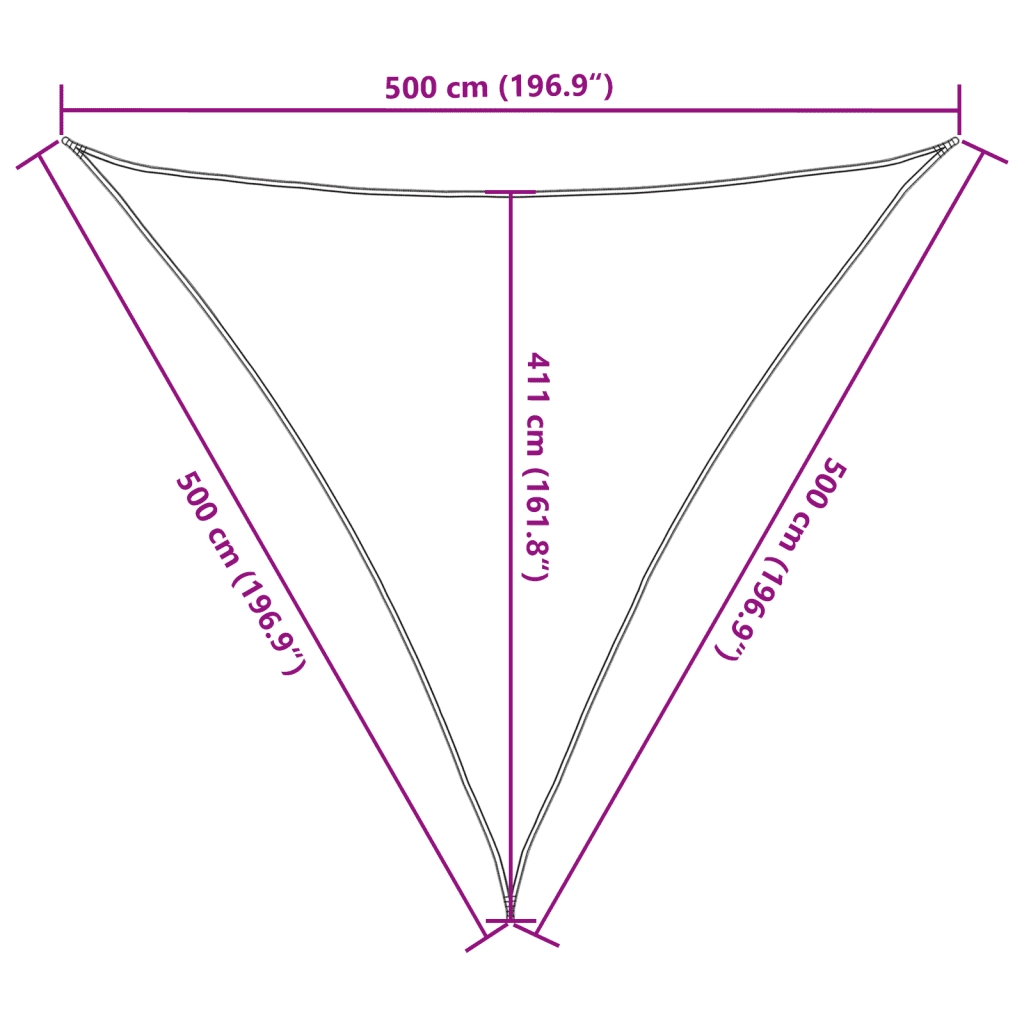 Vela Parasole 160 g/m² Nera 5x5x5 m in HDPE 311757