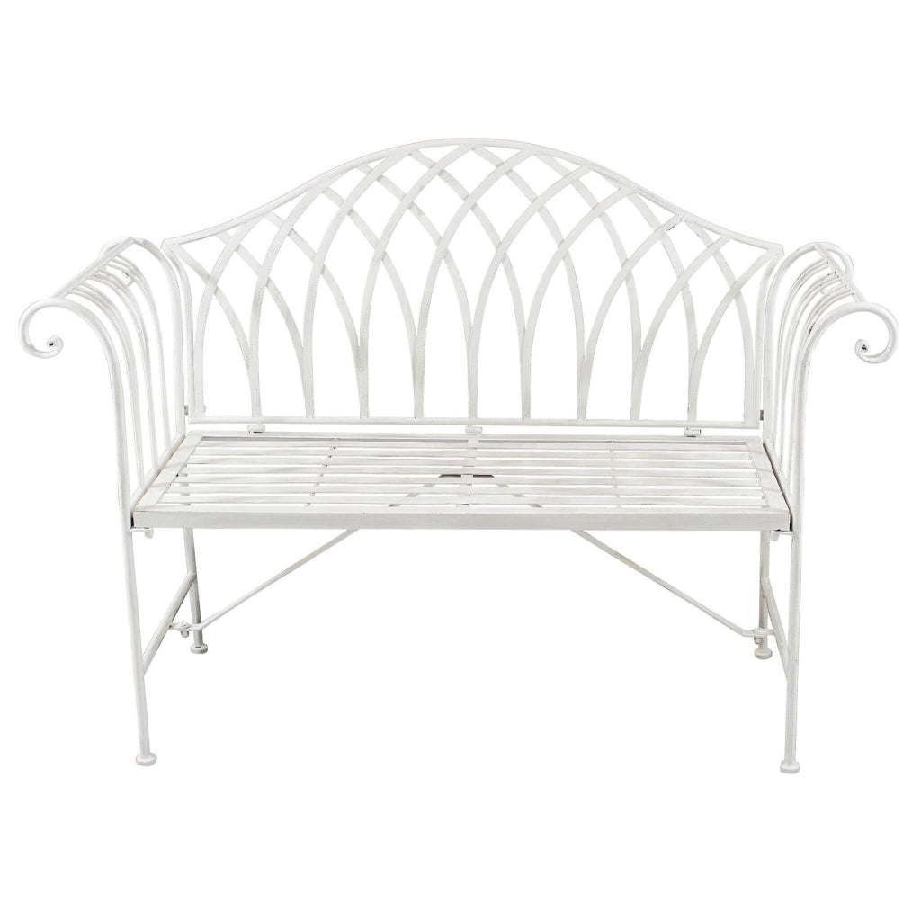 Panca 2 posti stile provenzale in Acciaio cm 128x40x93 - DUKE