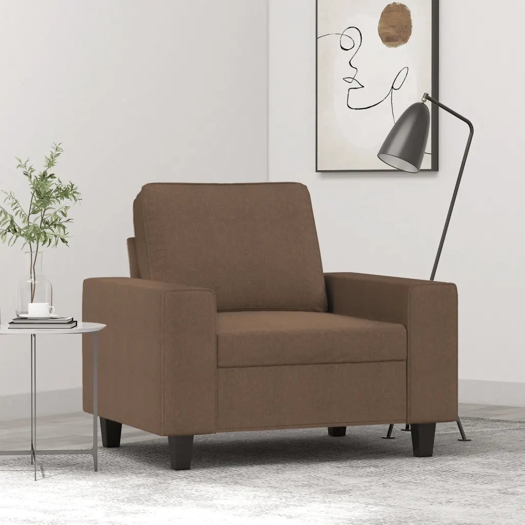 Poltrona | Sedia Relax Marrone 60 cm in Tessuto