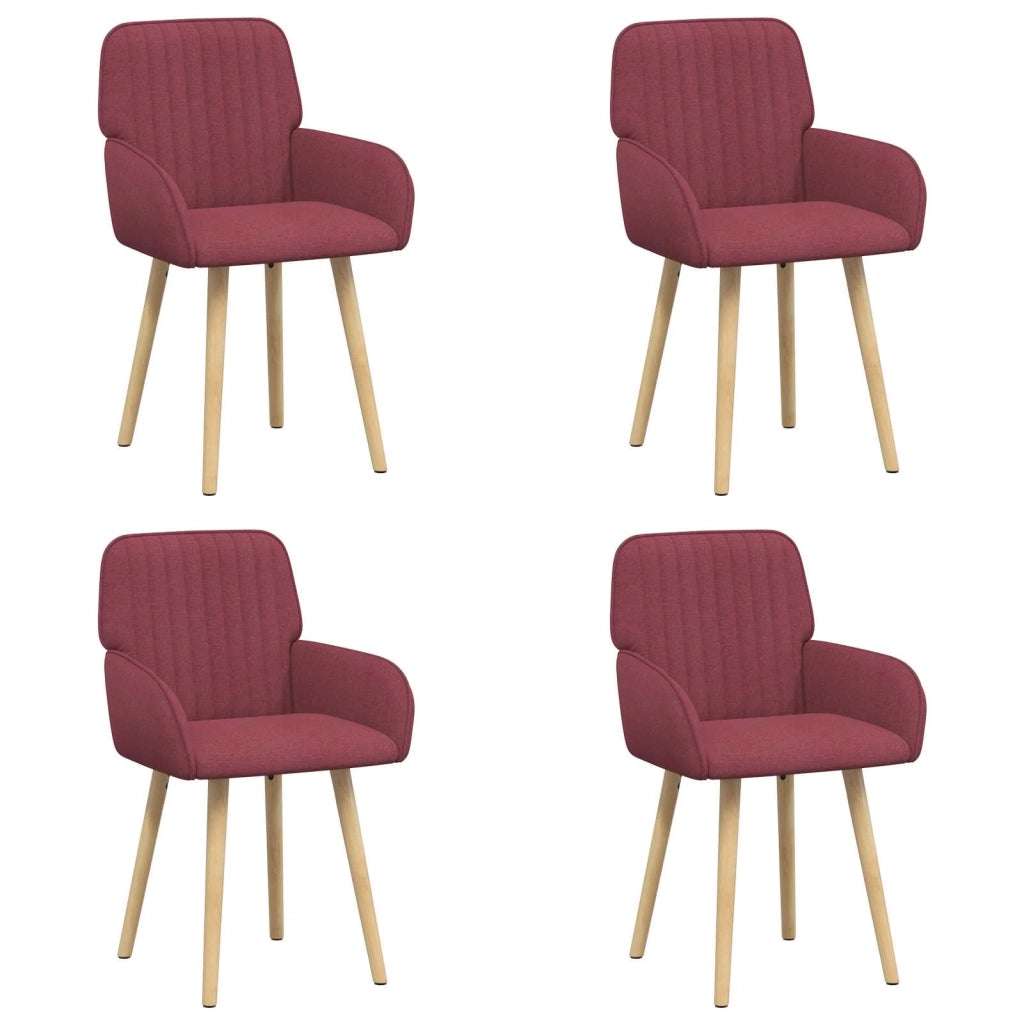 Sedie da pranzo 4 pcs Tessuto Rosso Vino 56,5 x 50 x 87,5 cm 3428196