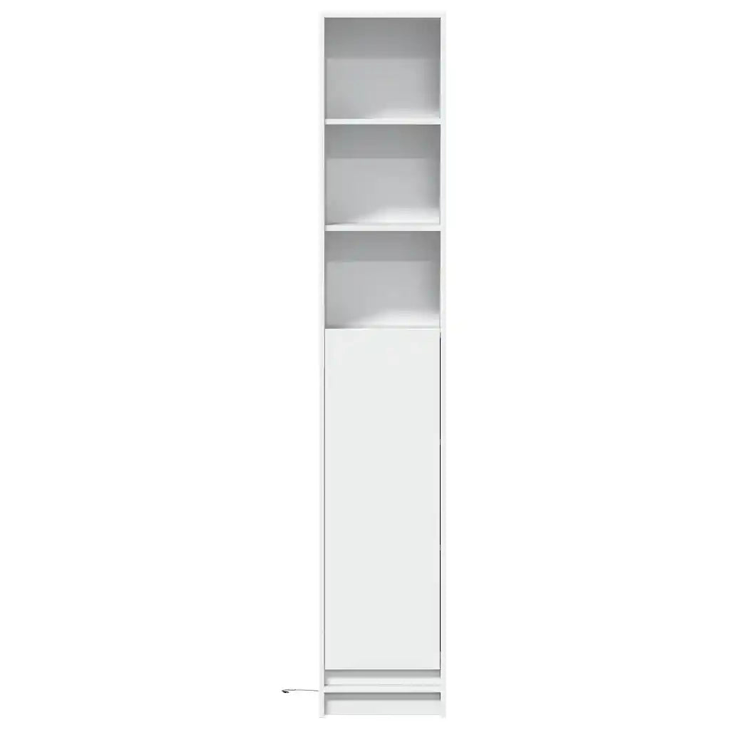 Credenza | Madia | Buffet da pranzo | Armadio da pranzo con LED Bianca 36x32,5x200 cm in Legno Multistrato
