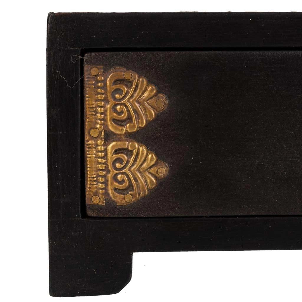 Baule portagioie legno metallo nero 20x8x8,5h cm