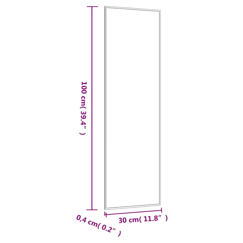 Specchio da Parete-Specchio a Muro-Specchio Decorativo 30x100 cm Vetro Rettangolare