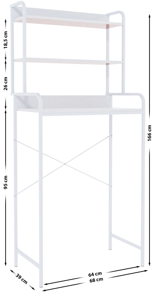 Scaffale per lavatrice Darby bianco