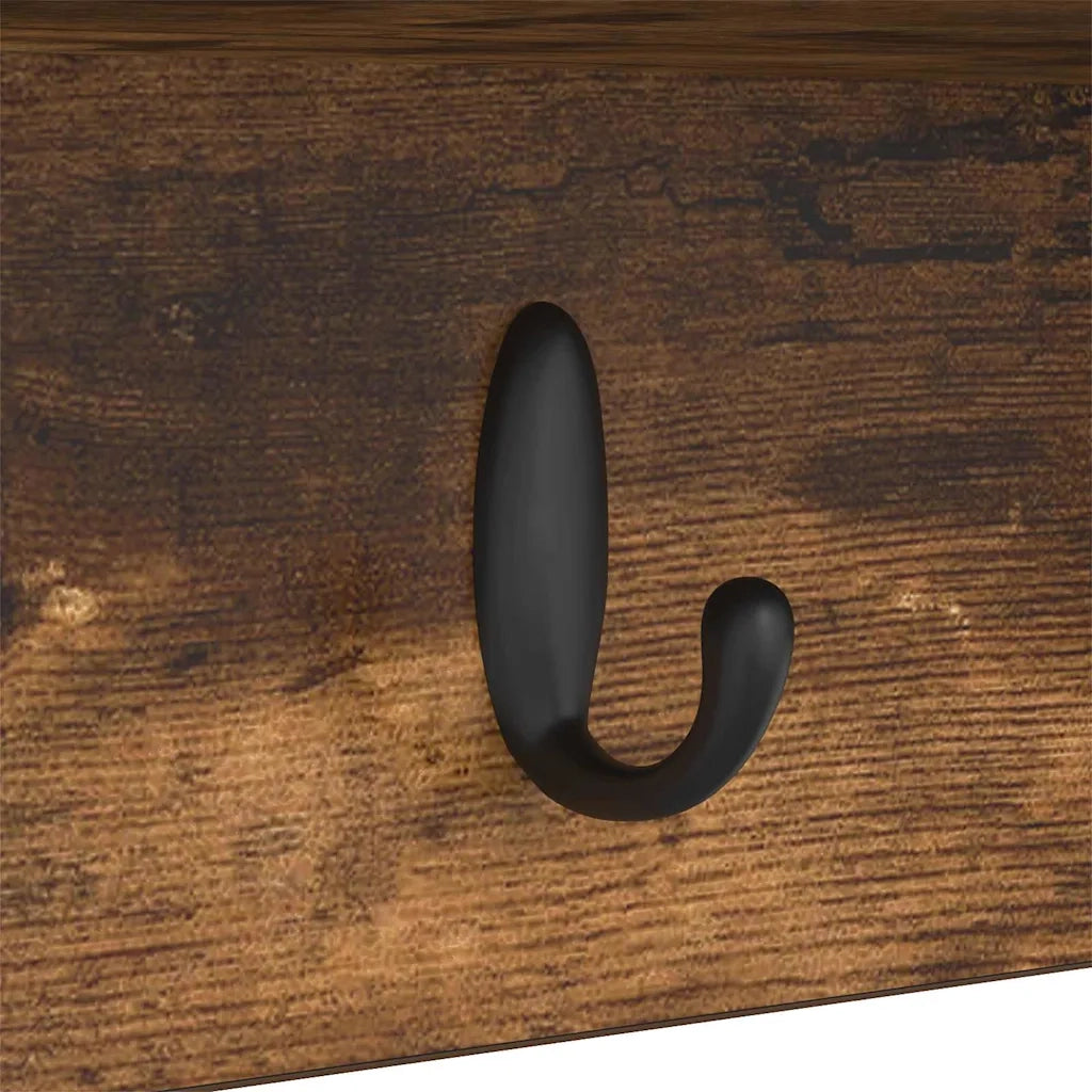 vidaXL Appendiabiti a muro Rovere fumo 100 x 16 x 26 cm