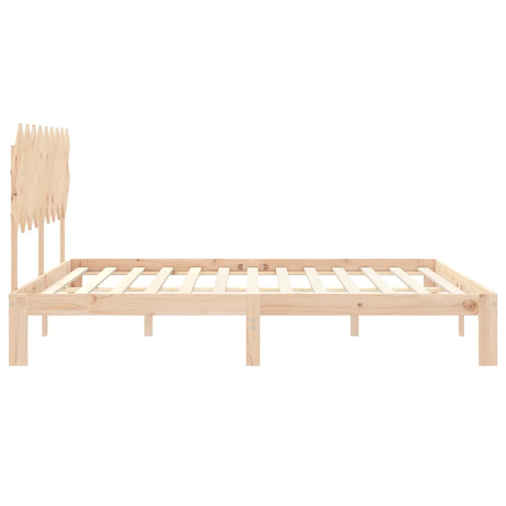 Letto matrimoniale | Letto per adulti | Giroletto con Testiera Super King Size in Legno Massello
