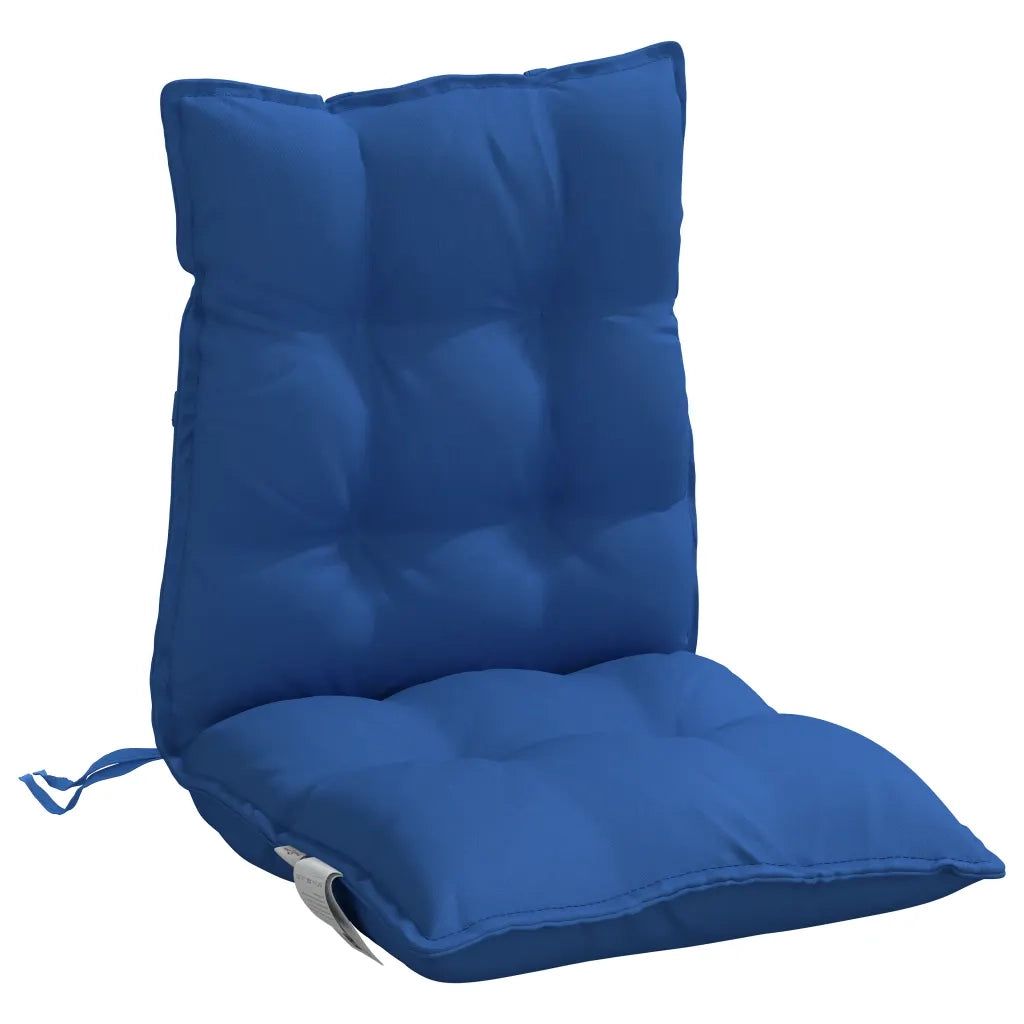 Cuscini Sedia con Schienale Basso 2 pz Blu Reale Tessuto Oxford 377701