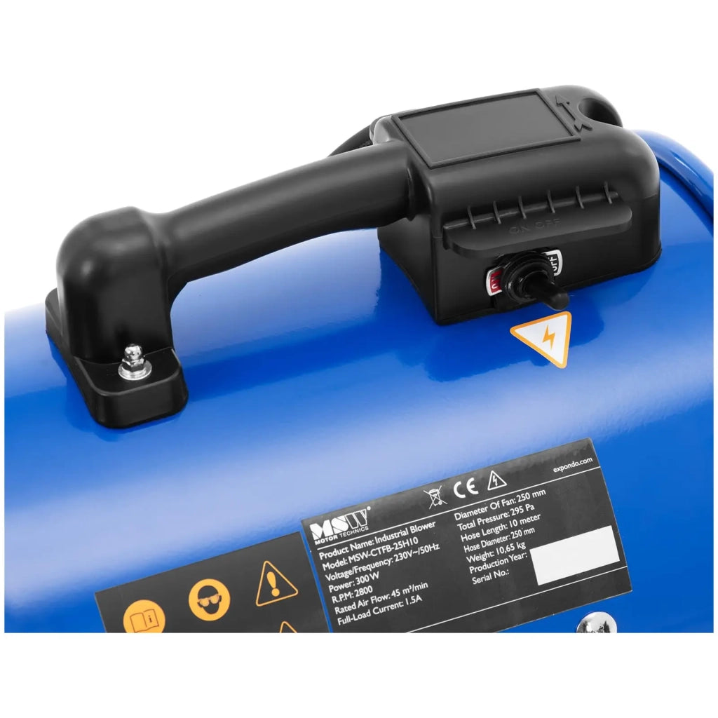 Ventilatore industriale professionale 2700 m³/h diametro 280 mm tubo 10 m blu 14_0010202