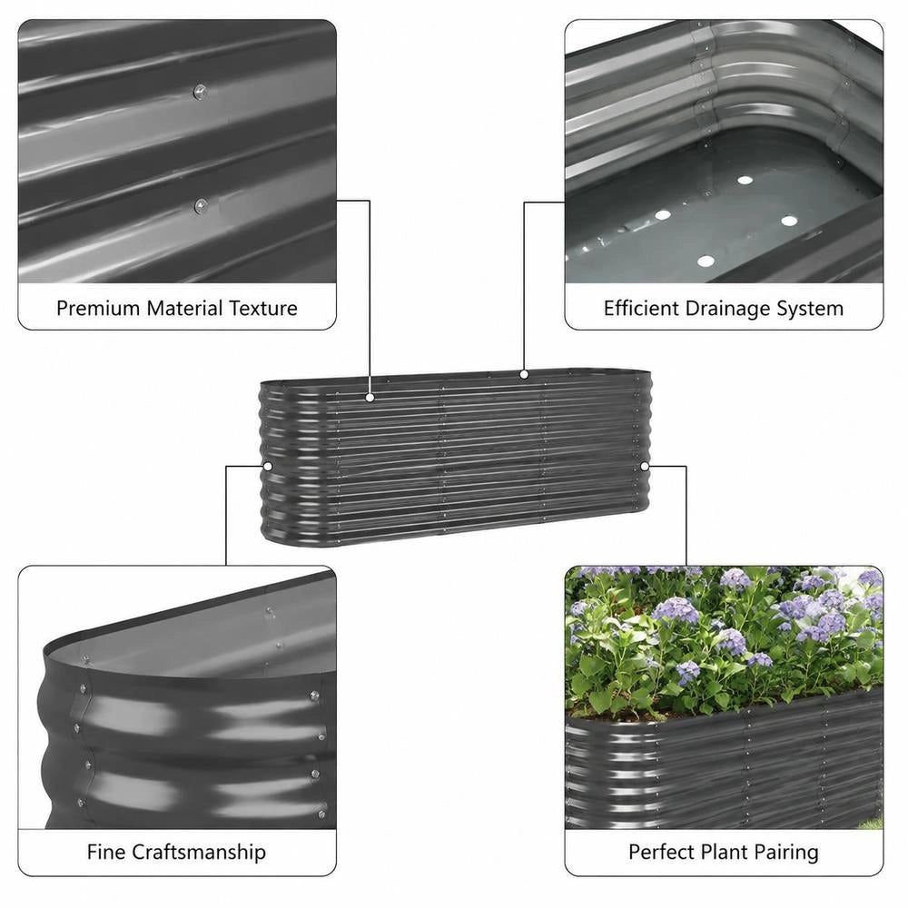 Raised Bed Galvanized Steel 152x40x68 Cm Anthracite