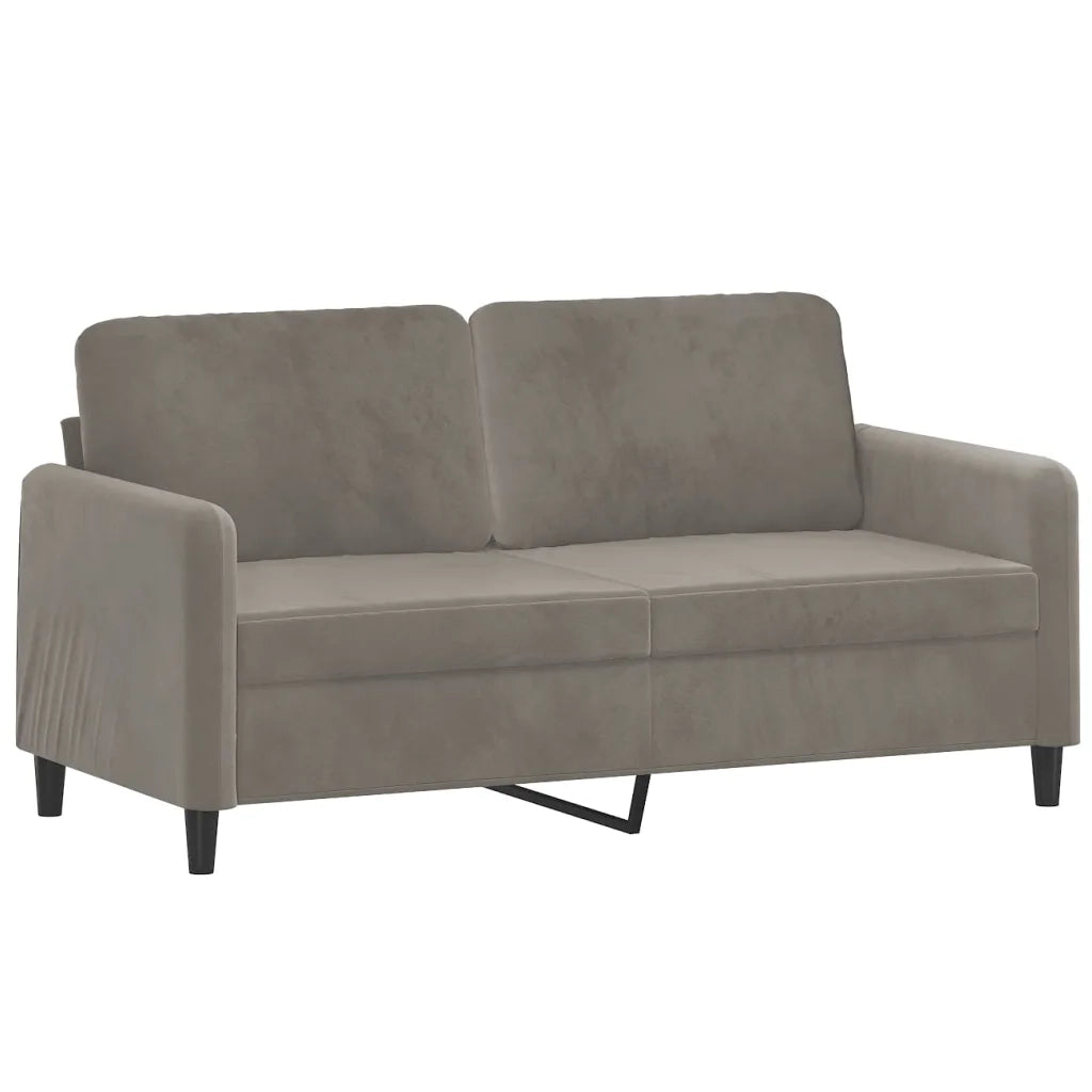 Divano a 2 Posti con Cuscini Grigio Chiaro 140 cm in Velluto cod mxl 18571