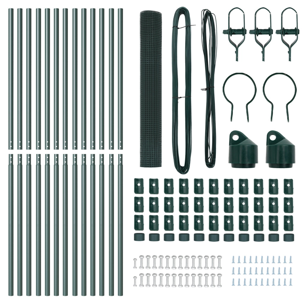 Set di Paletti di Recinzione Set di 2 Verde
