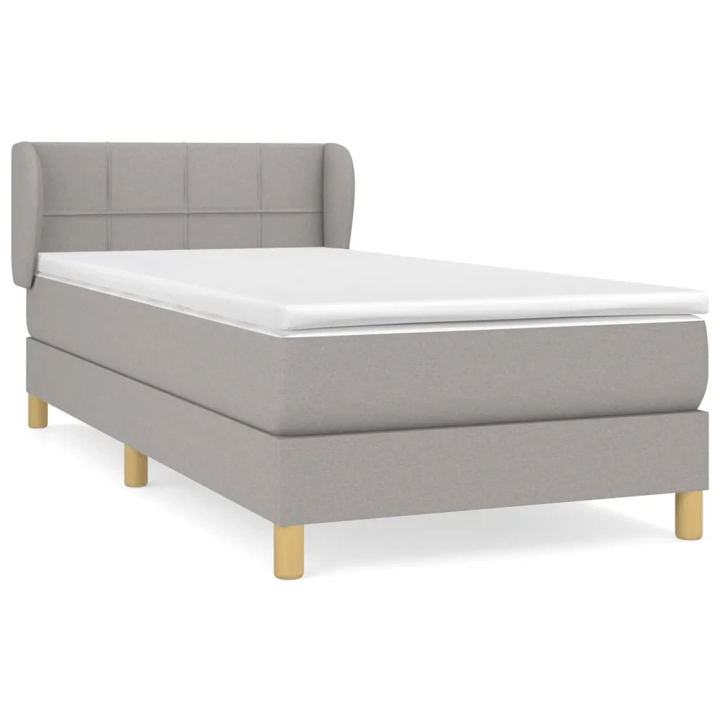 Giroletto a Molle con Materasso Grigio Chiaro 90x190 cm Tessuto 3126765
