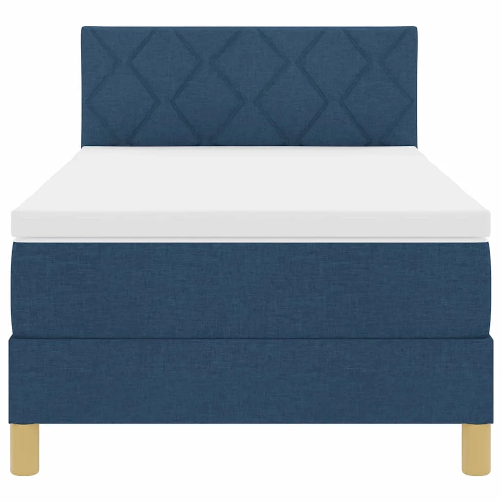 Letto a molle con cuscino con testiera Blu 90 x 200 cm Tessuto 3338971