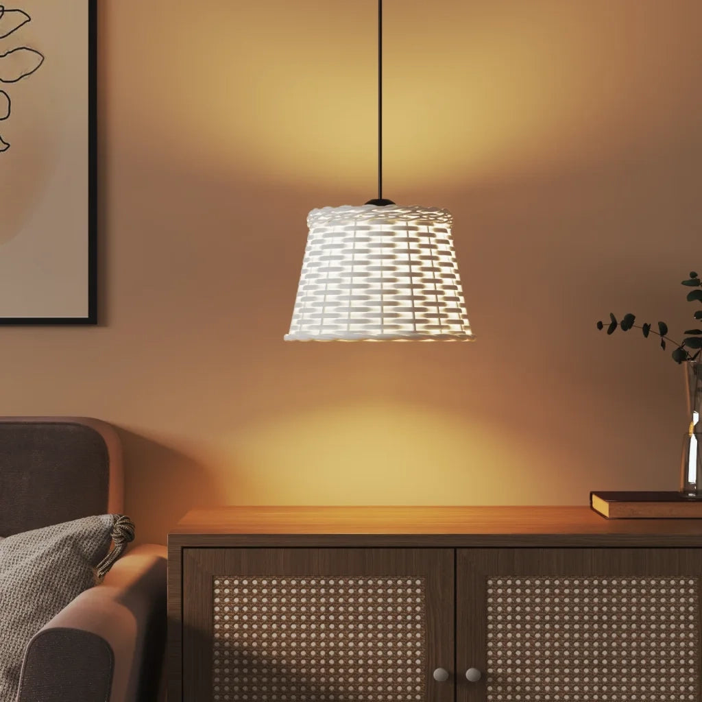 Paralume da Soffitto Bianco ?25x17 cm in Vimini CFW3607234