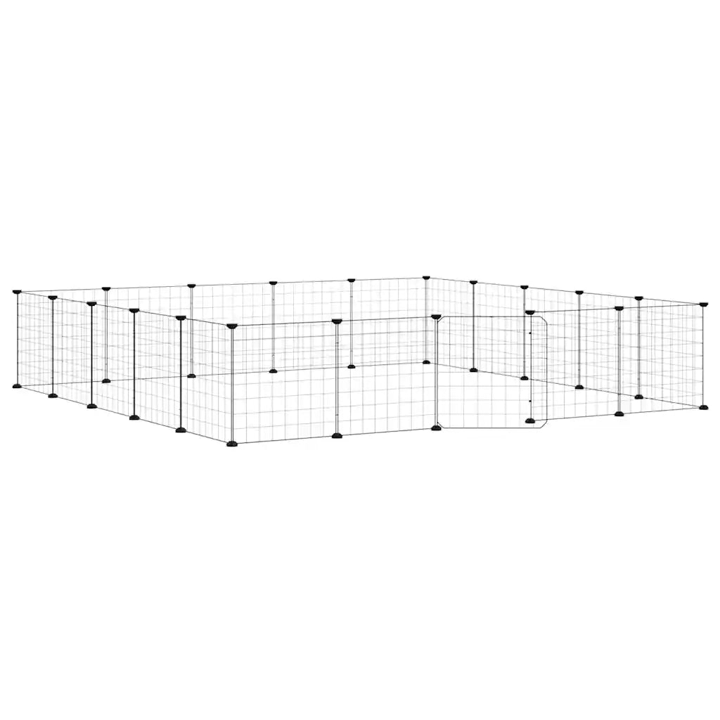 Gabbia per Animali 20 Pannelli con Porta Nera 35x35 cm Acciaio cod mxl 53856