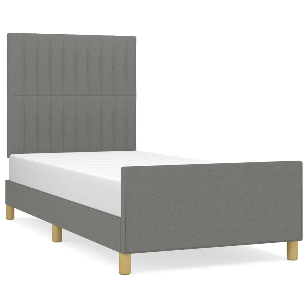 Giroletto con Testiera Grigio Scuro 90x190 cm in Tessutocod mxl 73926